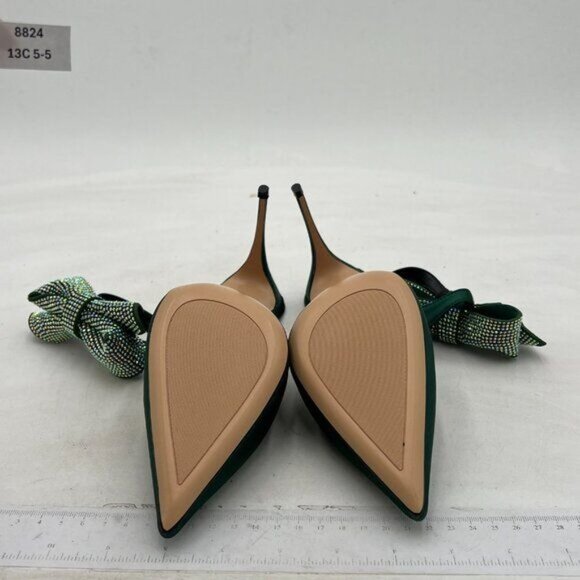 FSJ Women Cute Pointed Toe Stiletto High Heel Ankle Strap Pumps Rhinestone - Picture 6 of 7